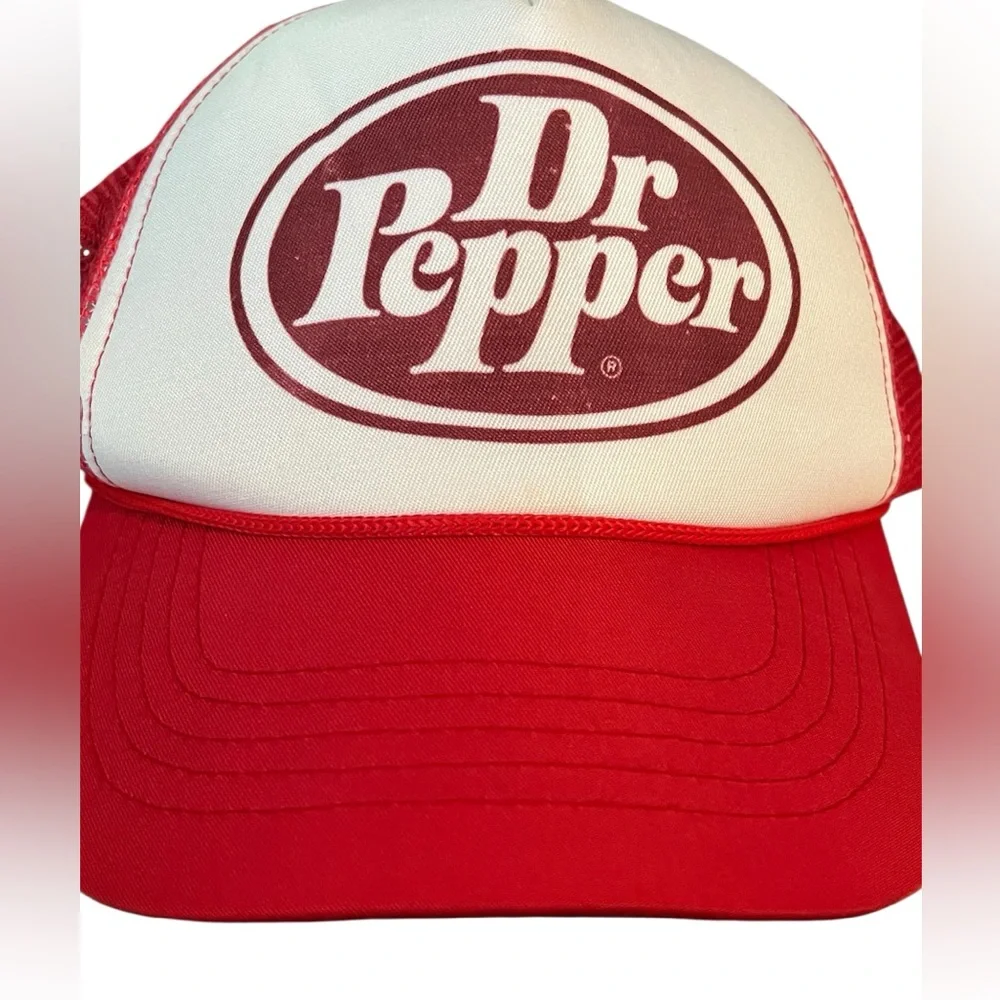 Dr. Pepper Soda Mens Officially Licensed Retro Style Logo Foam Trucker Hat Cap - Picture 2 of 7